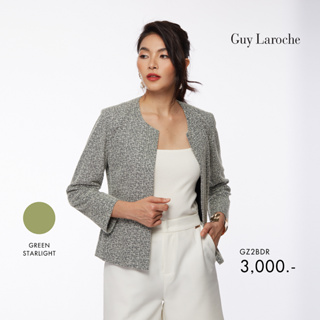 Guy Laroche New GL  Jacket แจ็คเก็ตทำงานเนื้อผ้า Jersey Jacquard ลาย Green Starlight (GZ2BDR)