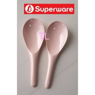 ทัพพี 2ชิ้น สีชมพู  ซุุปเปอร์แวร์เกรดA เมลามีน100% นกเพนกวิน superware