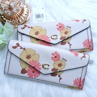💚แท้💯 พร้อมส่ง💚งาน Shop  COACH C9040 Wyn Soft Wallet With Floral Print