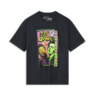 DAVIE JONES เสื้อยืดโอเวอร์ไซส์ พิมพ์ลาย สีเทา Graphic Print Oversize T-Shirt in black TB0341GY