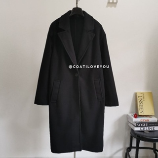 BLACK​ BASIC​ LONG​ COAT​