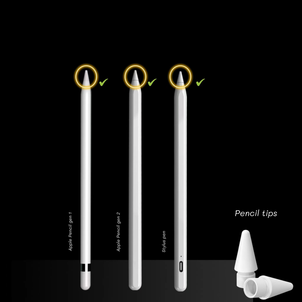 apple-pencil-ปลายปากกาสำรองหัวเปลี่ยนปากกาสไตลัสหัวปากกา-ฝาครอบป้องกันปลายปากกา-หัวปากกาที่มีความไวสูง