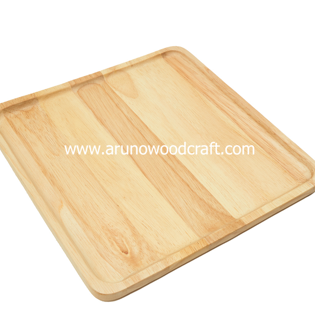 จานเหลี่ยมยางพาราจัตุรัส-l-rubber-wood-square-plate