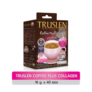 คอลลาเจน40-Truslen collagen coffee Box ทรูสเลน คอฟฟี่ คอลลาเจน กาแฟปรุงสำเร็จ(กล่อง 40 ซอง สีชมพู)