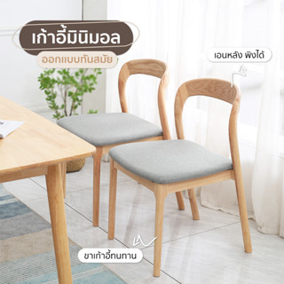 ส่งฟรีทั่วไทย เก้าอี้ไม้ ชุดโต๊ะกินข้าว ชุดโต๊ะอาหาร สไตล์ Minimal ลวดลายธรรมชาติ เก้าอี้กินข้าว เก้าอี้ทำงาน มีพนักพิง