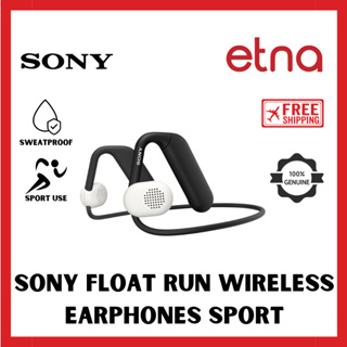 Sony Float Run Wireless Earphones sport earphones off-ear design with flexible neckband IPX4 water-resistant for runners and athletes