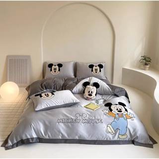 🔥 เก็บโค้ดหน้าร้าน🔥 [PRE-ORDER] ชุดเครื่องนอน ผ้าปูที่นอน ผ้าไหม Cooling Silk  ลาย Mickey Mouse  #1032