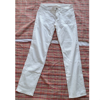 (สินค้ามือสองพร้อมส่ง) 📦 สินค้าแบรนด์ กางเกง สีขาว ขายาว คัดเกรด คุณภาพดี (1106)