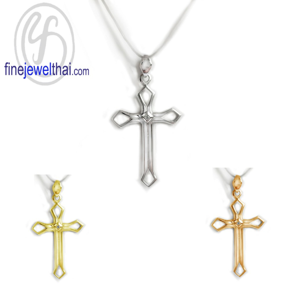 จี้เพชร-จี้ไม้กางเขน-จี้เงิน-เพชร-cz-พลอยประจำเดือนเกิด-finejewelthai-p1202cz00