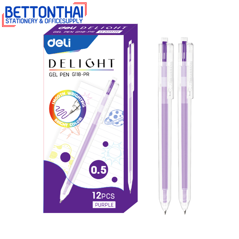 deli-g118-gel-pen-ปากกา-ปากกาเจลสี-0-5mm-12-แท่ง-ปากกา-อุปกรณ์การเรียน-เครื่องเขียน-ปากกาเจลราคาถูก