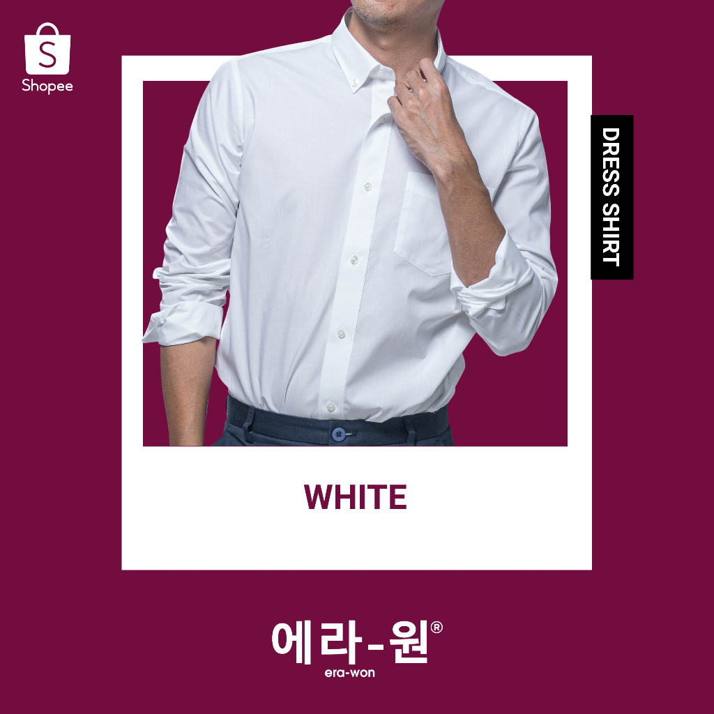 ภาพหน้าปกสินค้าera-won เสื้อเชิ้ต ทรงปกติ Premium Quality Dress Shirt Basic Collection แขนยาว สี White