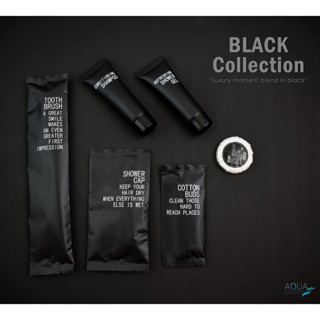 [แพ็คชนิดละ100ชิ้น] รุ่น Black ซองพลาสติก งานซอง ของใช้ในโรงแรม ของโรงแรม Amenities Kit ของใช้ในห้องน้ำ hotel supplies