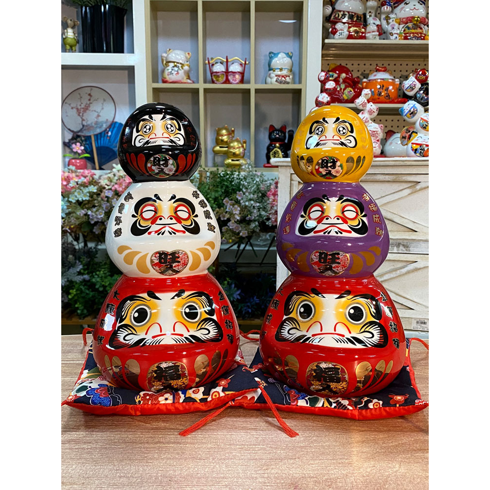 ดารุมะ-daruma-ญี่ปุ่น-ตุ๊กตามงคล-มั่งคั่งร่ำรวย-ขอพรให้สมหวัง-สูง-3-ชั้น-ขนาด-14-14-28-cm