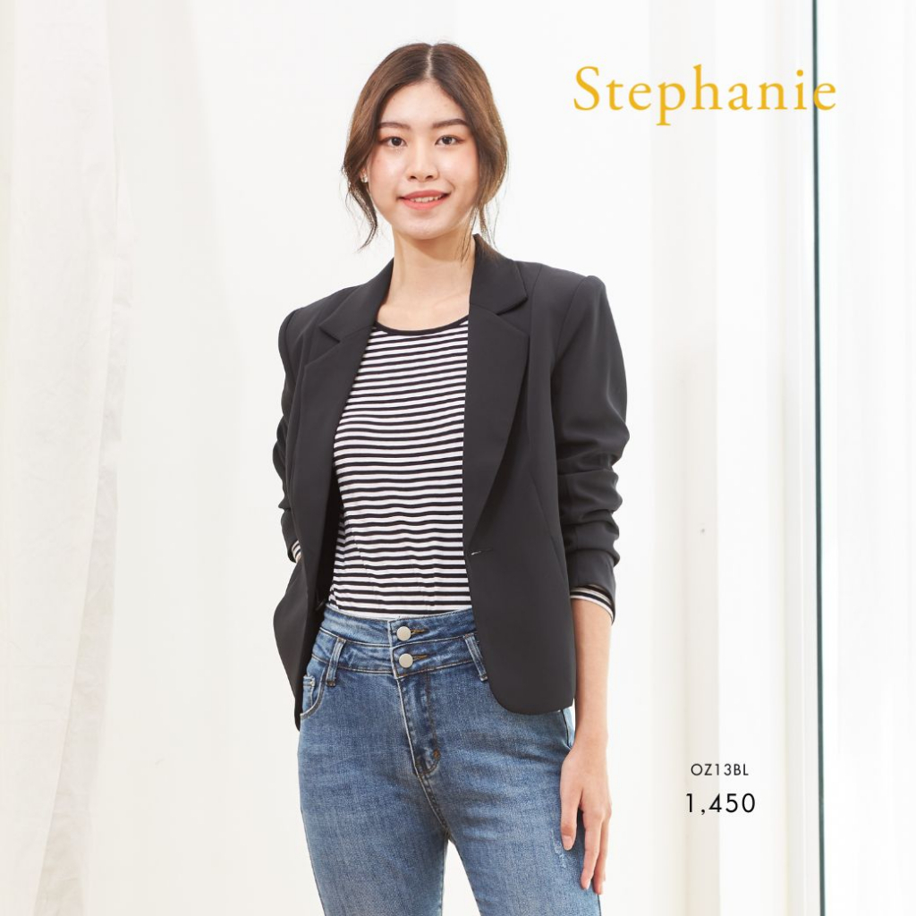 stephanie-เสื้อแจ็คเก๊ต-แขนยาว-สีดำ-oz13bl