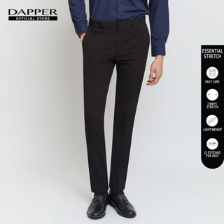สินค้า DAPPER กางเกงทำงาน ทรง Skinny-Fit เนื้อผ้ายืด Polyester สีดำ (TB8B1/574SP4)