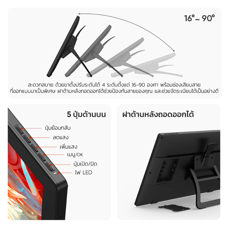 XPPen Artist 24 FHD เมาส์ปากกาแบบจอวาด ขนาด 23.8 นิ้ว FHD แรงกดปากกา 8192 ระดับ แสดงสี 132% sRGB