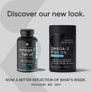 น้ำมันปลา โอเมก้า 3 1,250 mg Sports Research, Omega-3 Fish Oil, Triple Strength