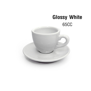 (WAFFLE) ถ้วยเอสเปรสโซ่ 65 CC.(Size S) สีขาวเงา พร้อมจานรอง รหัสสินค้า 1618-072