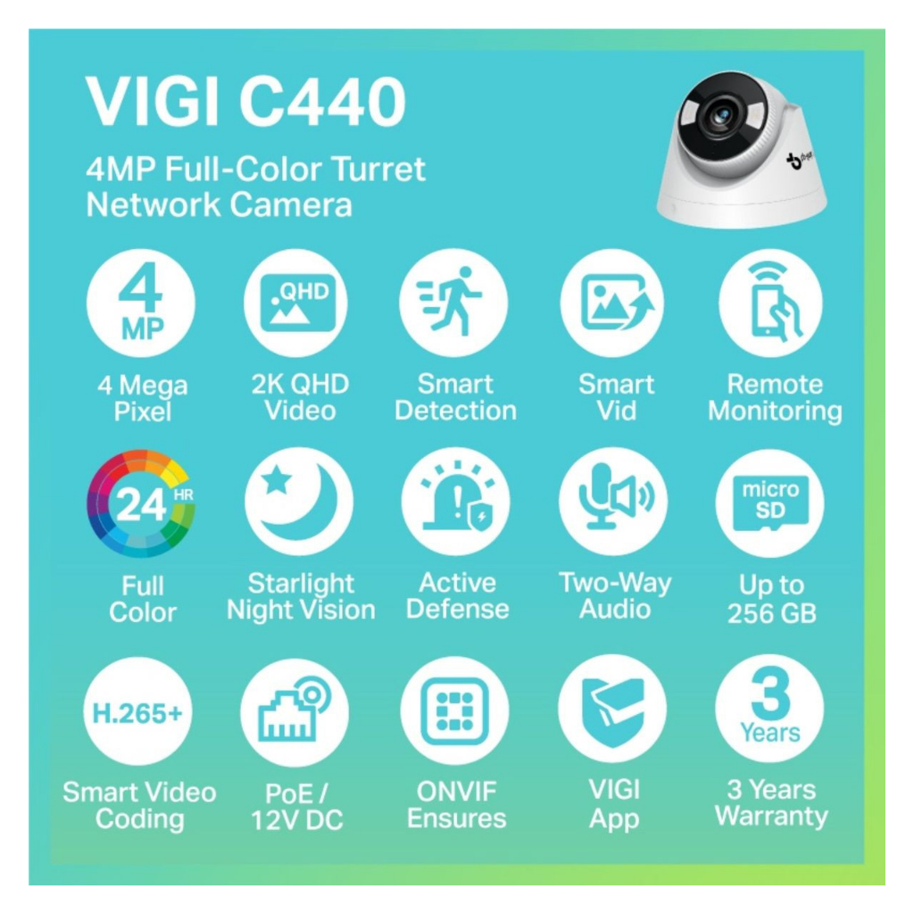 vigi-c440-กล้องวงจรปิด-vigi-4mp-full-color-turret-network-camera