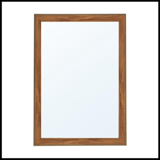 [HA-12] กระจกเงากรอบไม้ สีดำ ขนาดใหญ่ 60x80 ซม. กระจก Silver mirror ผิวเรียบสนิท ให้ภาพเงาสะท้อนได้ดี ไม่หลอกตา