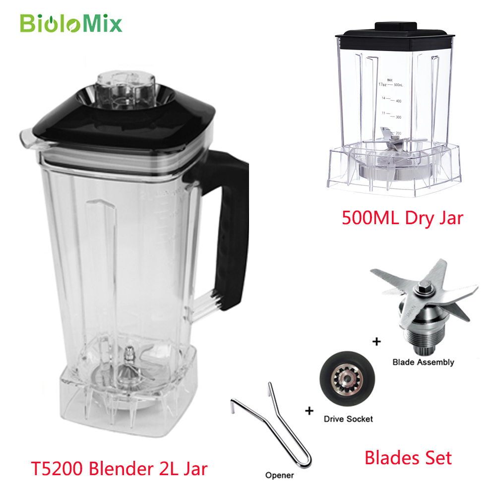 Biolomix อะไหล่โหล 2 ลิตร 500 มล. สําหรับเครื่องปั่น T5200 T5300 T5600 ...