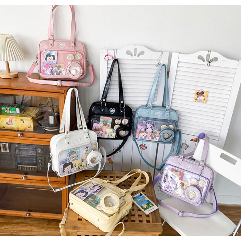 พร้อมส่ง) กระเป๋าหนัง สะพายข้างแบบใส น่ารักสุด คุ้มมากค่า | Shopee Thailand