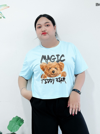 6000-IMG# เสื้อครอป 6XL คอกลม แขนสั้น สกรีนลายการ์ตูน