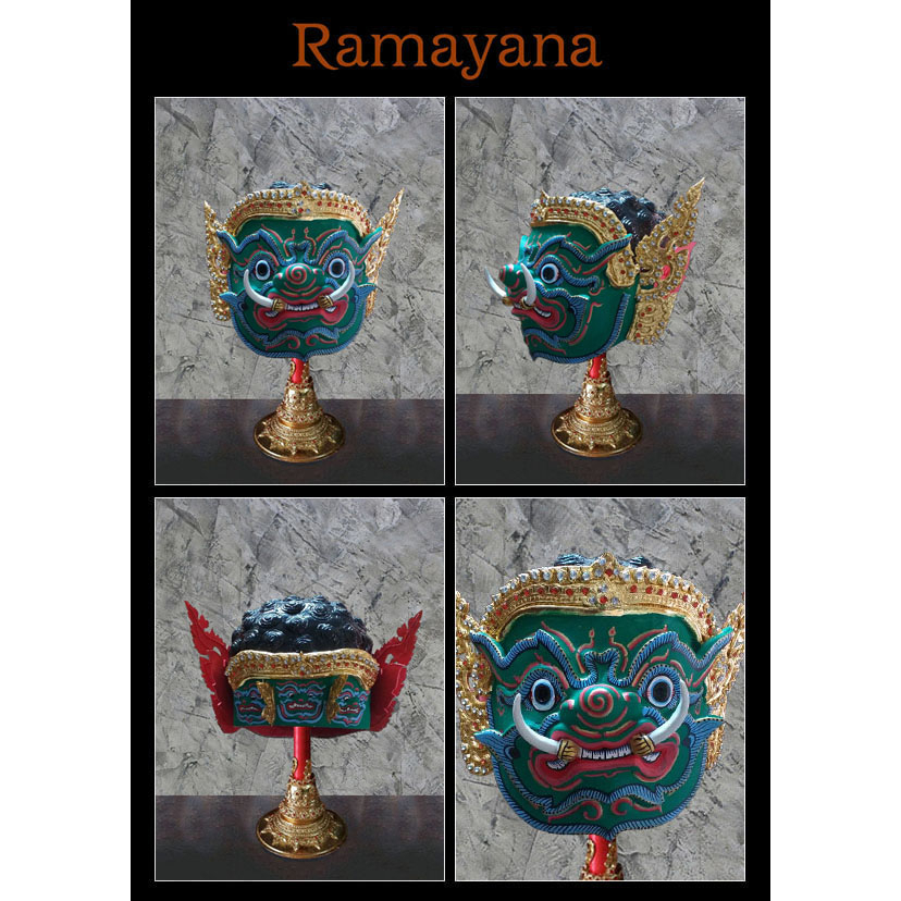 หัวโขน-รามเกียรติ์-ramayana-ban-ruk-kumbhakarna-head-statue-กุมภกรรณ-1-1-wearable