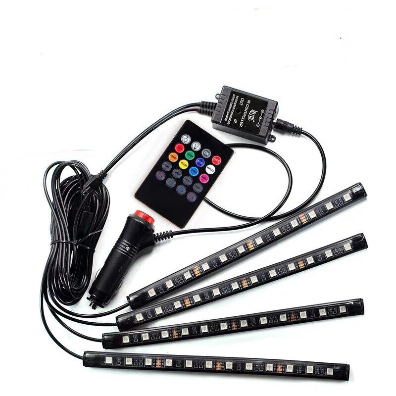 ไฟส่องเท้า-เปลี่ยนสี-8สี-กระพริบตามจังหวะเพลงอัตโนมัติ-ไฟ4ซ่อ-รีโมท-12led-งอได้-เล่นได้-4-รายการตามเสียง