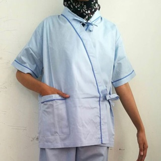 ชุดผู้ป่วย เสื้อกิโมโน+กางเกงขายาว สีฟ้า