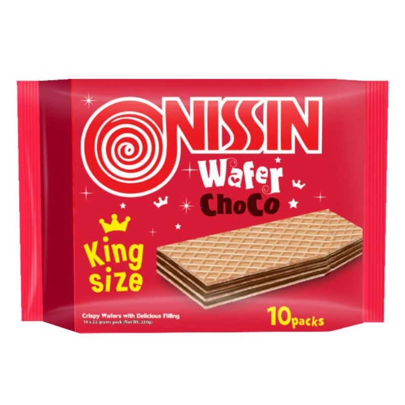 Nissin Wafer Choco 10 x 22g pack | Shopee Thailand
