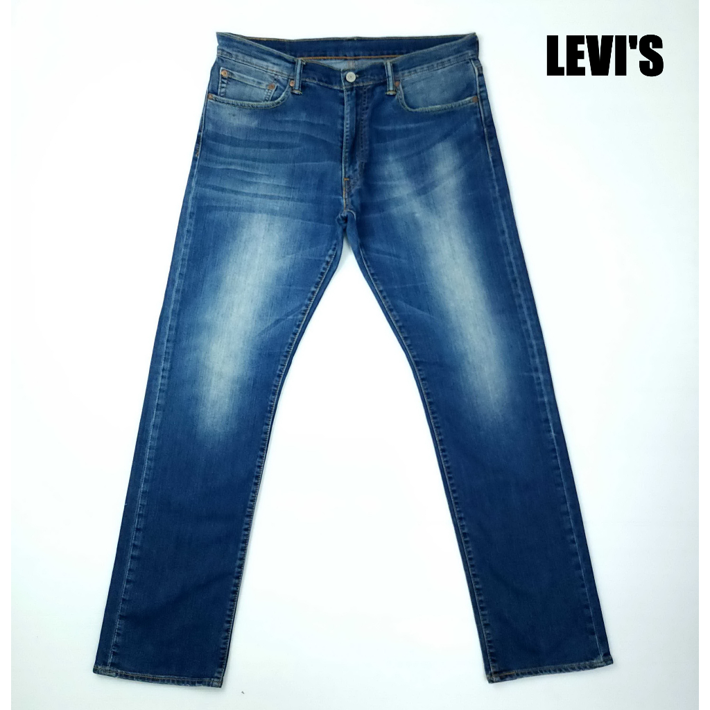 ยีนส์ลีวายส์-levis-504-เอว-36-สีฟอก-ผ้านุ่มยืด-ขากระบอกเล็ก