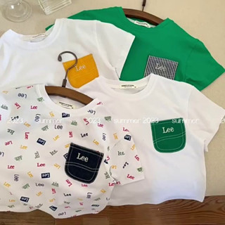 เสื้อยืดแขนสั้น พิมพ์ลายแฟชั่นฤดูร้อน สําหรับเด็กผู้ชาย และเด็กผู้หญิง สไตล์เกาหลี