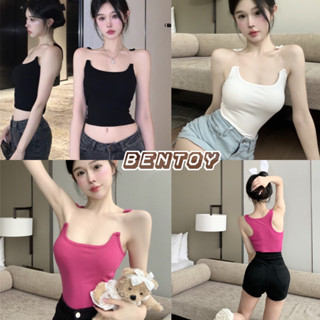 Bentoy(bratop518)เสื้อสายเดี่ยว มีฟองน้ำในตัว ดีเทลสายการประมง เส้นหนา เสื้อรัดรูป เซ็กซี่เบาๆ