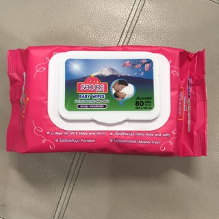 ทิชชูเปียก baby wipe sekure ขนาด 200x150 มม บรรจุ 80 แผ่น ผ้าทำความสะอาดผิว หนา นุ่ม ไม่มีแอลกอฮอล์ ราคาประ