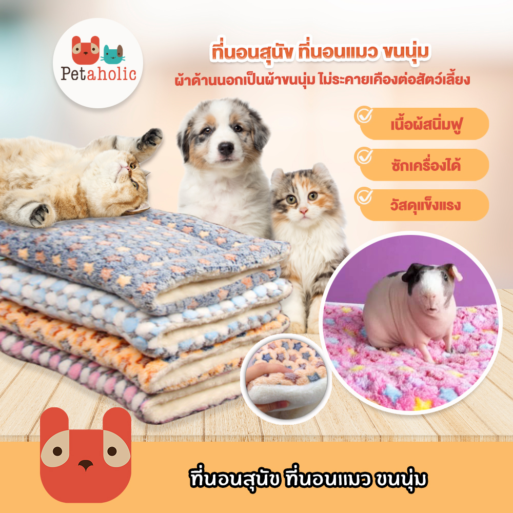 ราคาและรีวิวPetaholic (BT04) ที่นอนสุนัข ที่นอนแมว ขนนุ่ม เบาะนอนสัตว์เลี้ยง Pet Blanket Bed