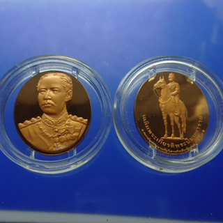 เหรียญทองแดงขัดเงาพระรูป ร5 หลัง ทรงม้า 2544