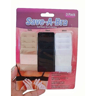 ตะขอขยายยกทรง Save A Bra ตะขอขยายบรา ตะขอขยายเสื้อใน ตะขอเพิ่มยกทรง ตะขอต่อชั้นใน ตะขอเสื้อใน แพคมี 3 ชิ้น T2435