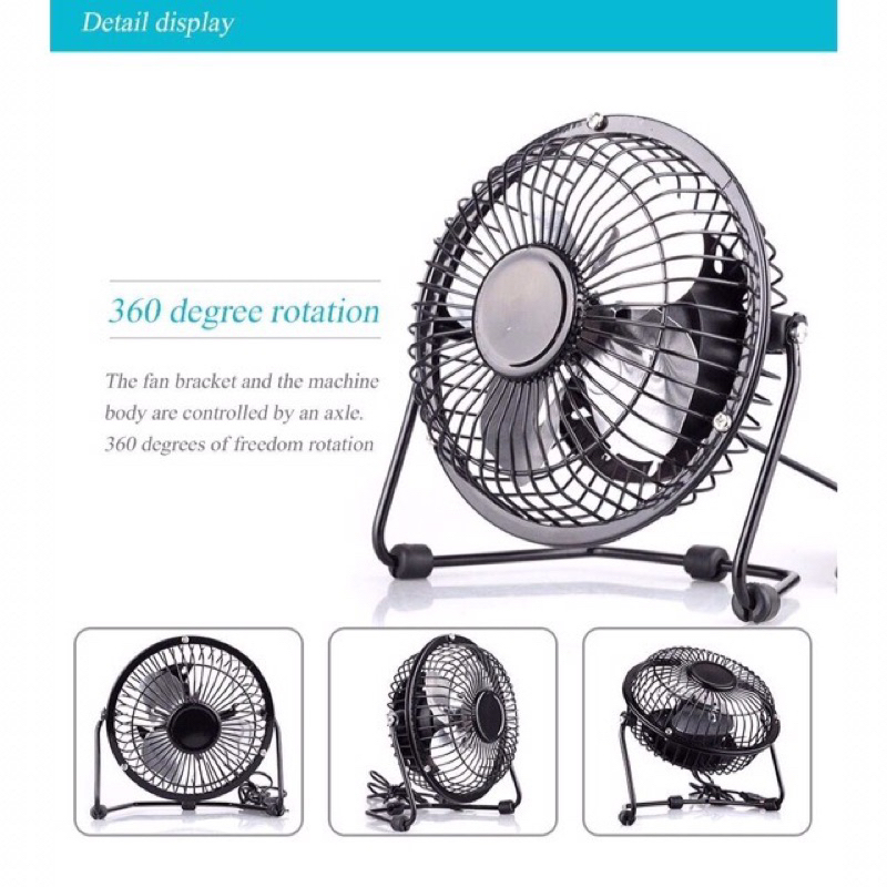 พัดลม ตั้งโต๊ะ 6 นิ้ว รุ่นLileng819 USB Mini fan ปรับหมุนเปลี่ยนได้