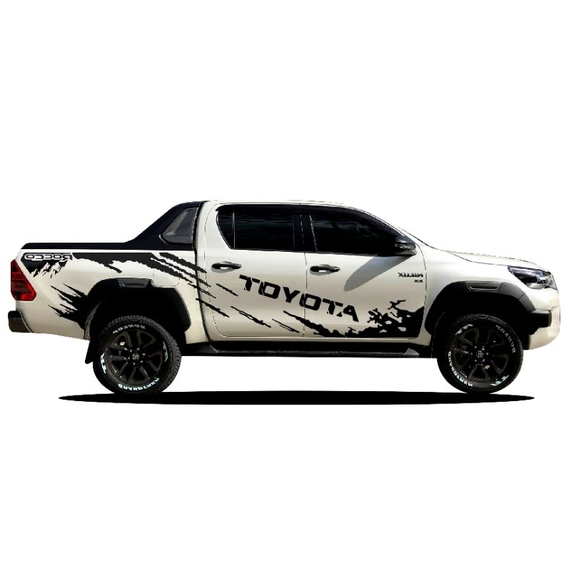 สติกเกอร์ติดรถกระบะ-สติกเกอร์ลายโคลนสาด-toyota-rocco-ติดตั้งได้ทุกรุ่น-รุ่นเก่า-รุ่นใหม่-ฟรีชุดติดตั้ง