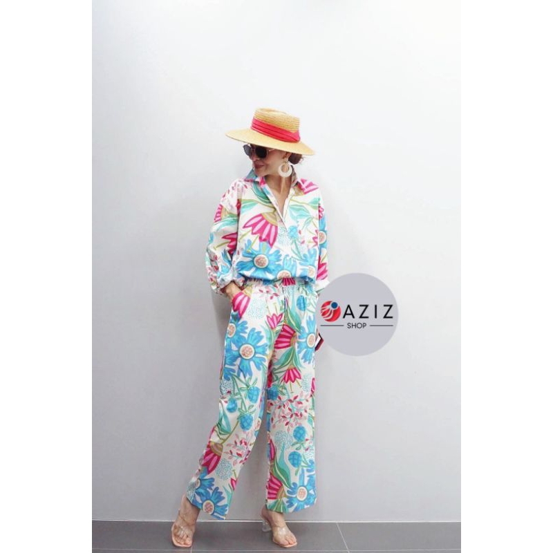 ทักก่อนสั่ง-ชุดเซท-ผ้าคอตตอนญี่ปุ่น-เสื้อคอปกแขนยาว-อก46-กางเกงขายาว-oaziz