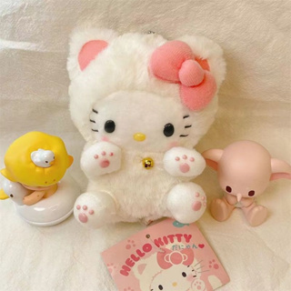 Kawaii Sanrio Hello Kitty ตุ๊กตาของเล่นตุ๊กตาพวงกุญแจน่ารักตุ๊กตาตุ๊กตาจี้กระเป๋าเป้สะพายหลังเครื่องประดับ GirlampChild
