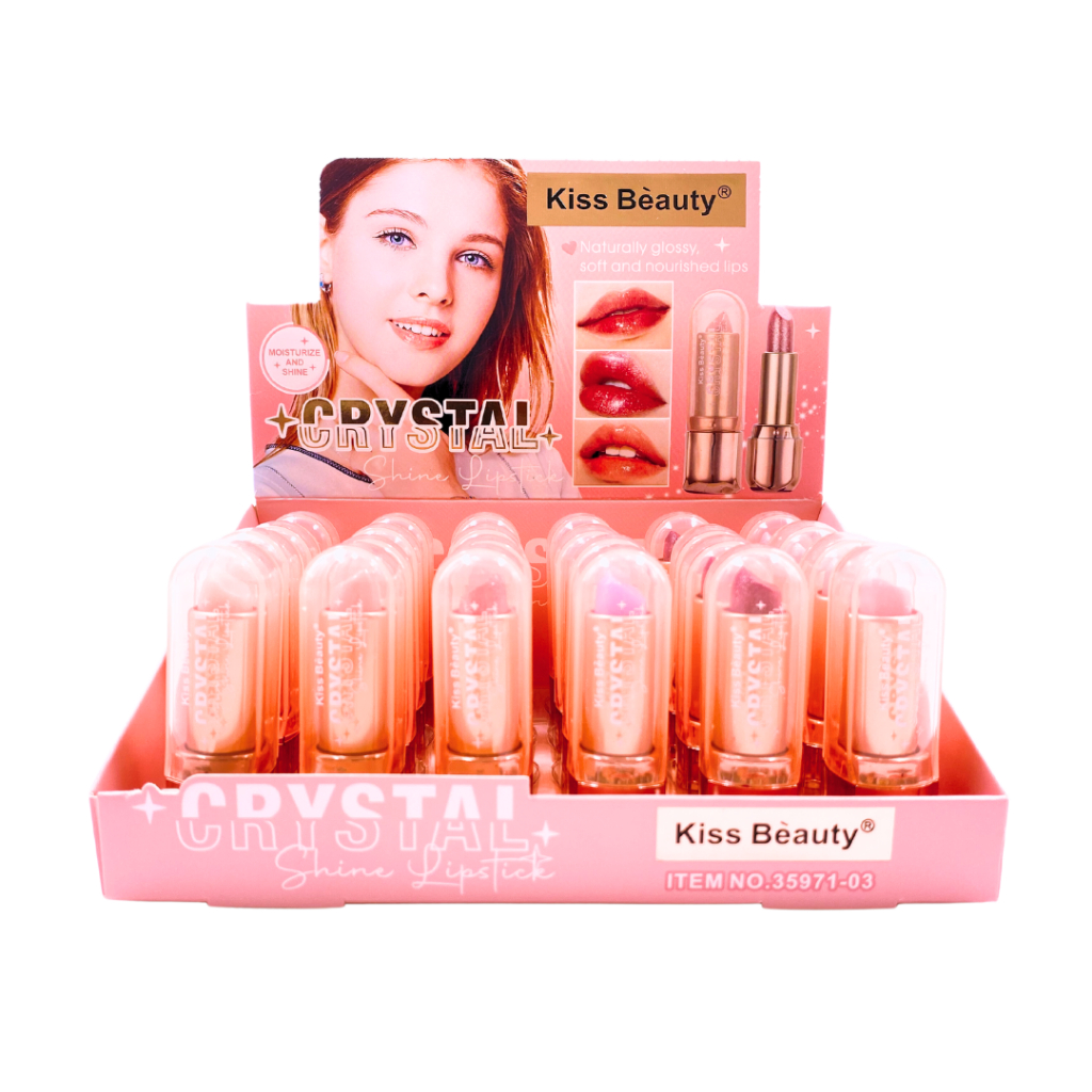 ลิปสติก-kiss-beauty-crystal-shine-lipstick-35971-03-ลิปกลอส-มันวาว-ริมฝีปากนุ่ม-ชุ่มชื้นและเปล่งปลั่ง-พร้อมส่ง