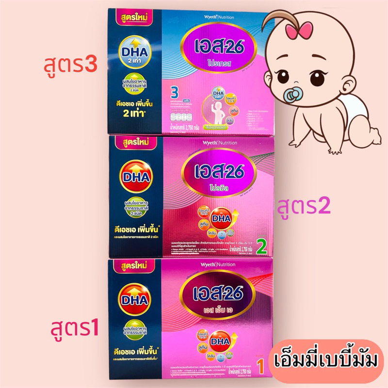 นมผงเอส26ยกกล่อง2750กรัม