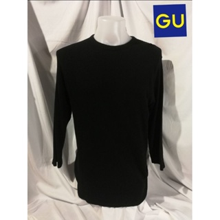 GU​ Brand_2nd hand เสื้อยืดวินเทจแขนยาว วัสดุตัวเสื้อผ้าฝ้าย​ 100​%/ Size​XL/ Bangladesh 🇧🇩/ แท้มือสองกระสอบนำเข้า​