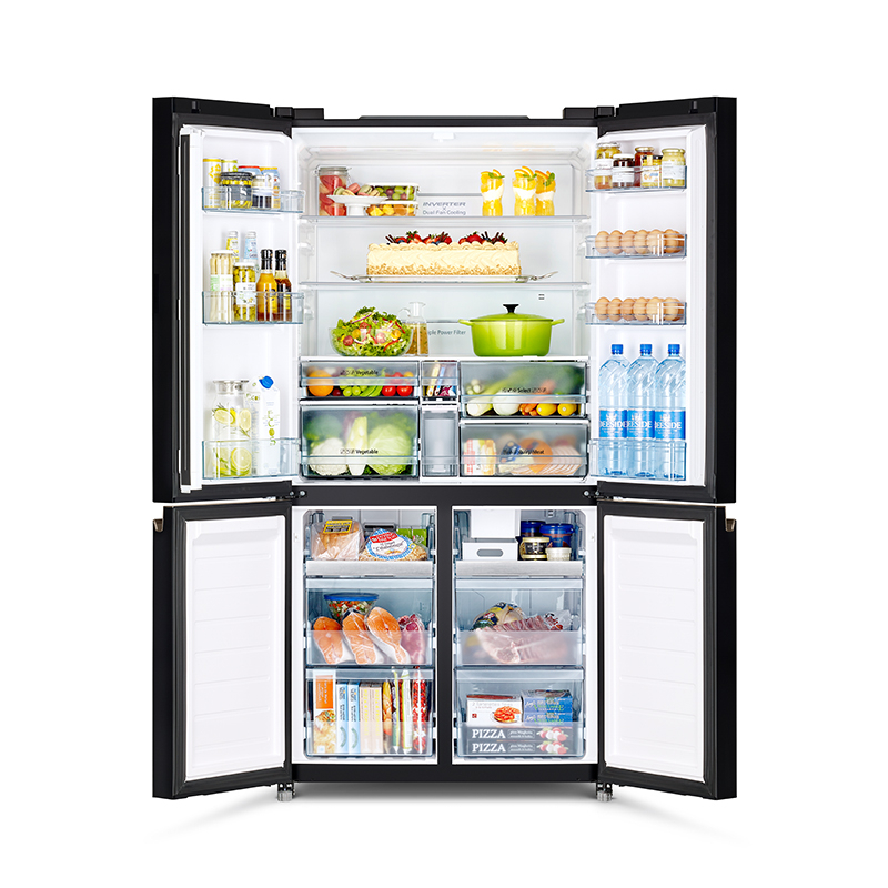 hitachi-ตู้เย็นมัลติดอร์-ฮิตาชิ-รุ่น-r-wb700pth2-french-bottom-freezer-22-8-คิว-645-ลิตร-สีglass-clear-black