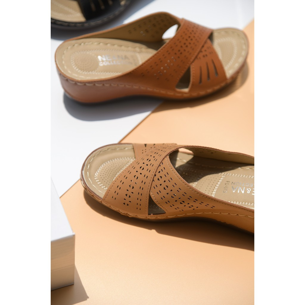 ภาพสินค้ารองเท้าผู้หญิงเเบบเเตะสวมส้นเตารีด No. FD-673 NE&NA Collection Shoes จากร้าน nena_official_store บน Shopee ภาพที่ 7