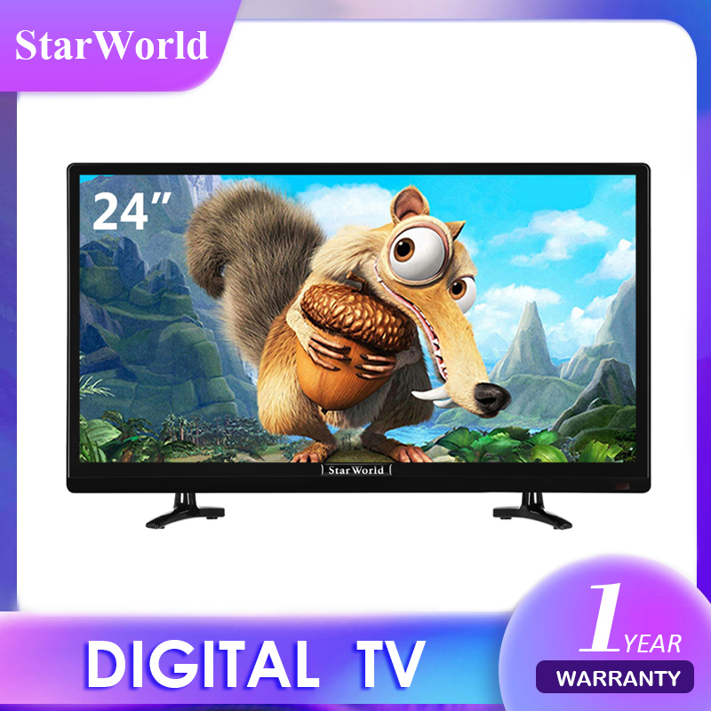 ภาพหน้าปกสินค้าStarWorld LED TV 24 นิ้ว ทีวี24นิ้วดิจิตอล Full HD ทีวีจอแบน โทรทัศน์ดิจิตอล ใช้ไฟ12vได้ ใช้เป็นจอคอมได้ จากร้าน cl.office บน Shopee