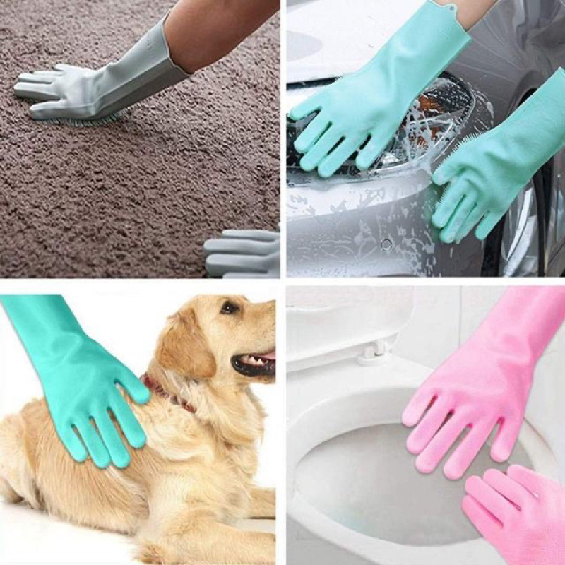 silicone-glover-ถุงมือซิลิโคน-1คู่-ล้างจาน-ล้างห้องน้ำ-อาบน้ำสัตว์เลี้ยง-และจับอาหารออกจากเตา