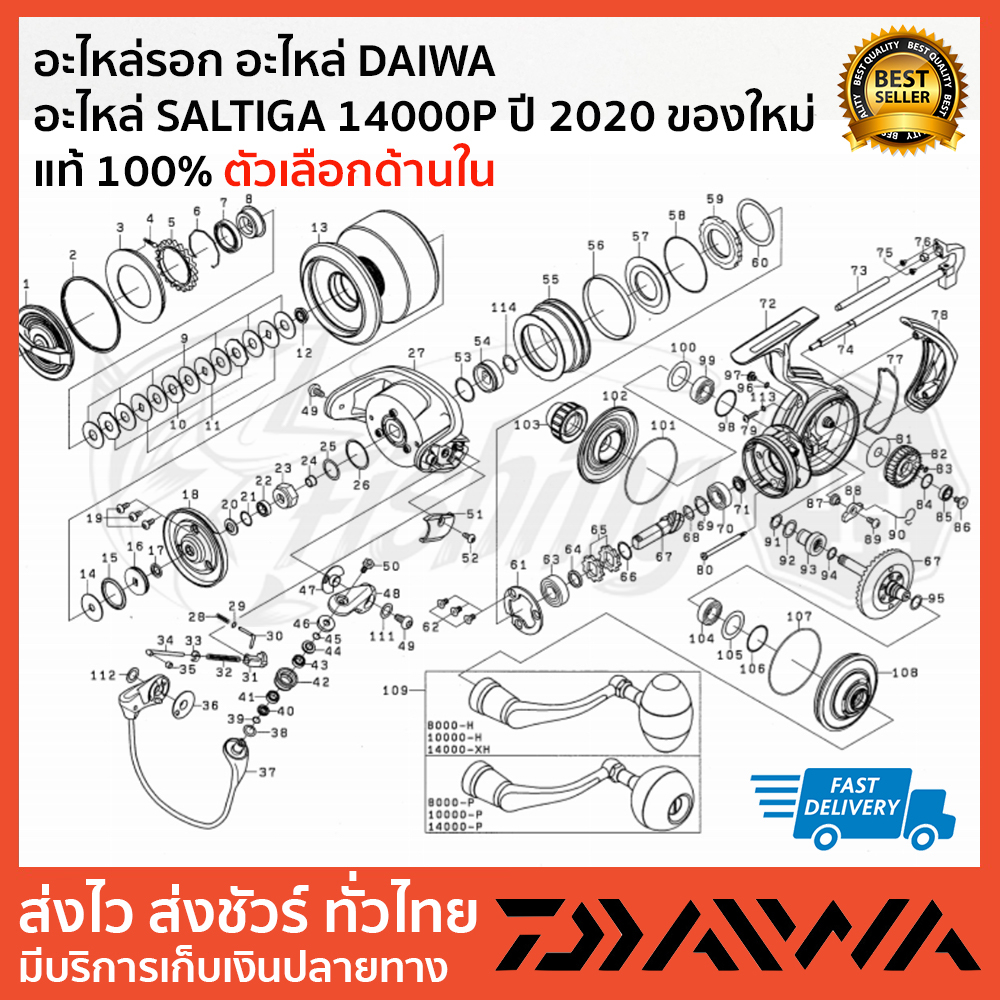 การ์ดท้าย-saltiga-14000p-อะไหล่-daiwa-อะไหล่-saltiga-14000p-ปี-2020